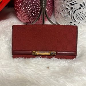 Gucci Long Wallet G logos Red Woman Authentic Used